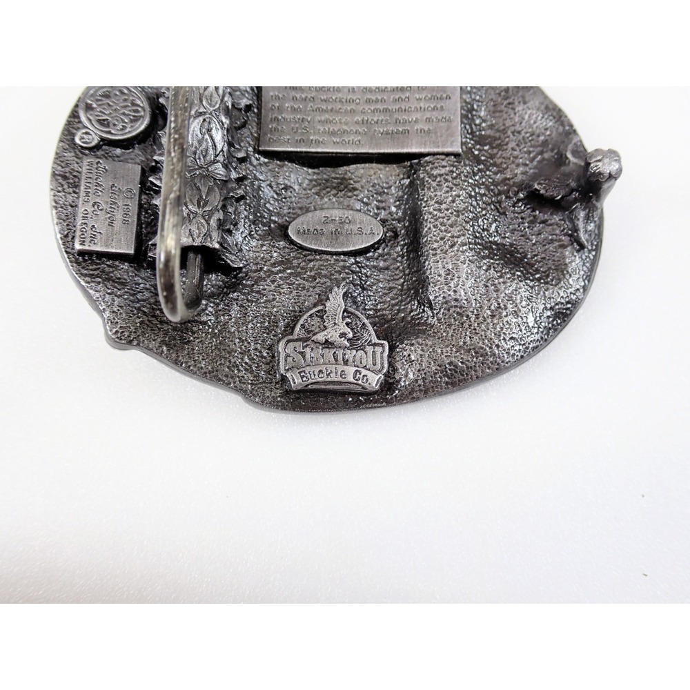 Vintage 1988 Siskiyou Belt Buckle American‎ Communications Industry Telephone - Picture 8 of 12